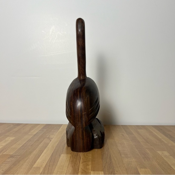 Mid Century Modern Hand Carved Wood Pelican Bird Figurine 11 Inch Height - Picture 2 of 6